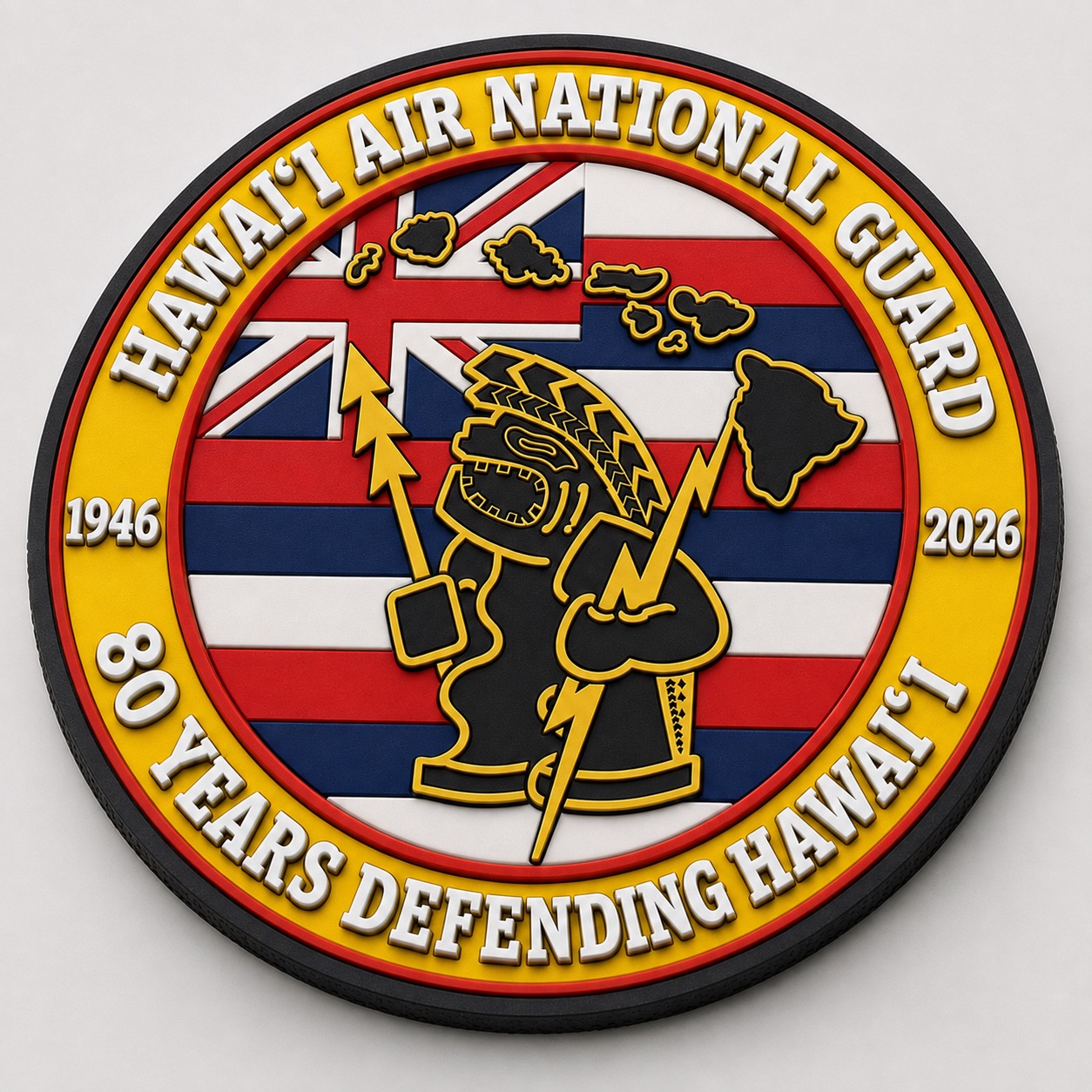 Full-color Hawaiʻi Air National Guard 80th anniversary patch